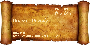 Heckel Dezső névjegykártya