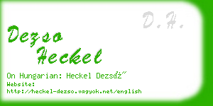 dezso heckel business card